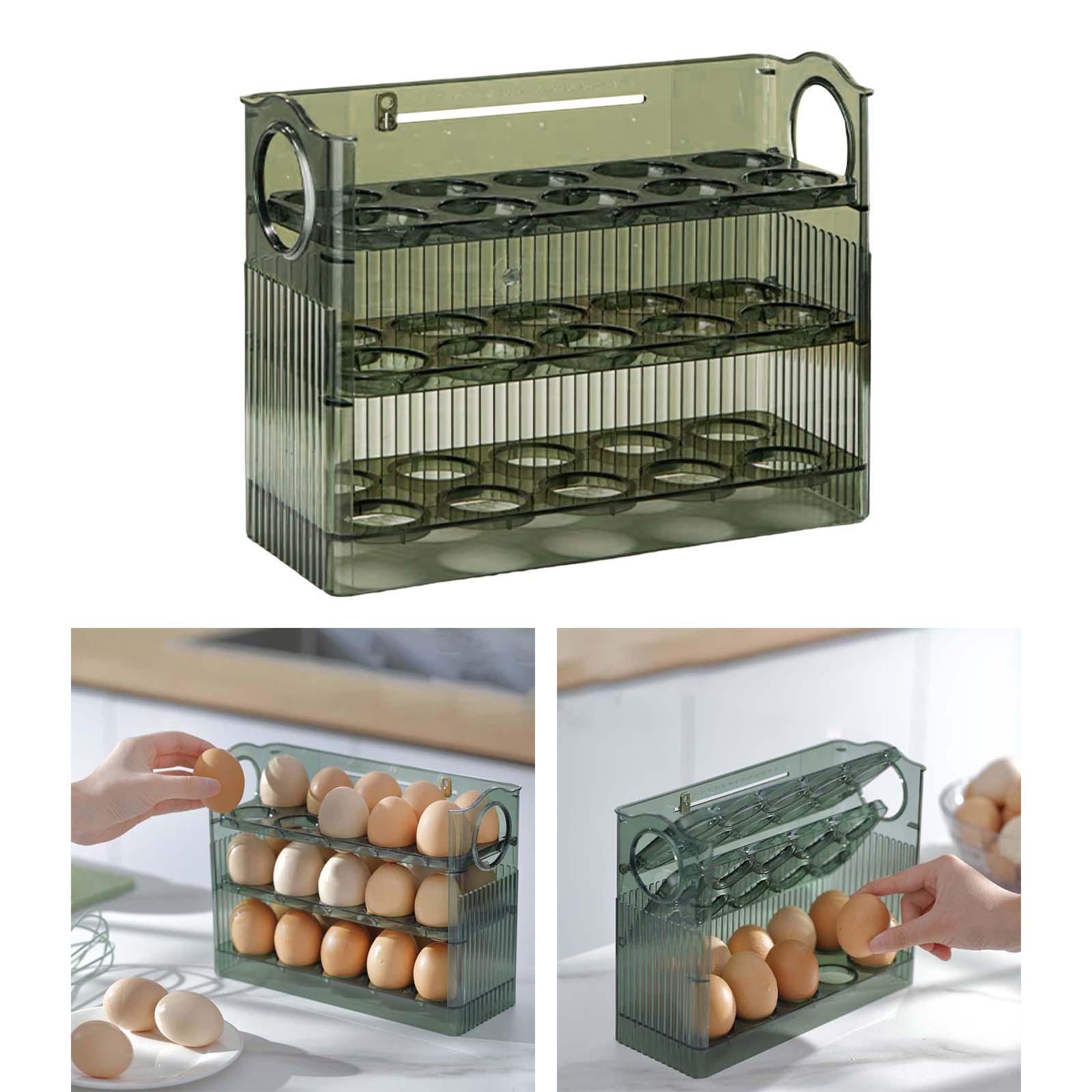 Egg Holder for Fridge,3 Layer  Fridge Egg Tray Container,Kitchen Countertop Fresh Egg Storage Container
