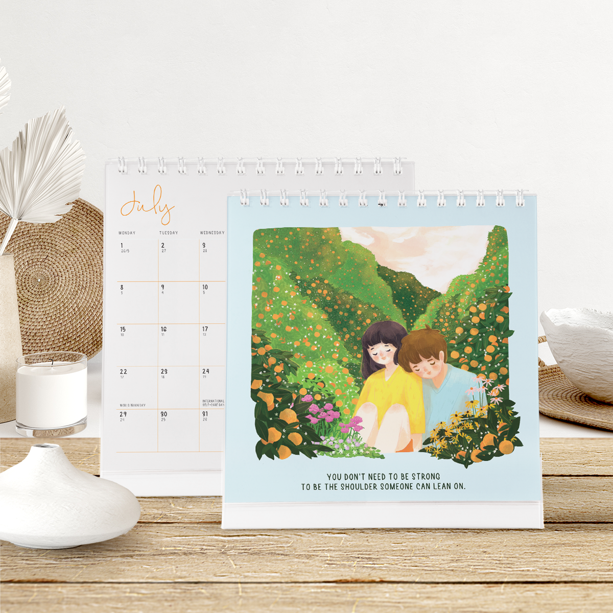 Lịch bàn 2024 SDstationery From Yourself with Love, cảm hứng phát triển bản thân, tiếng Anh, minh họa đẹp 20x24x7,5