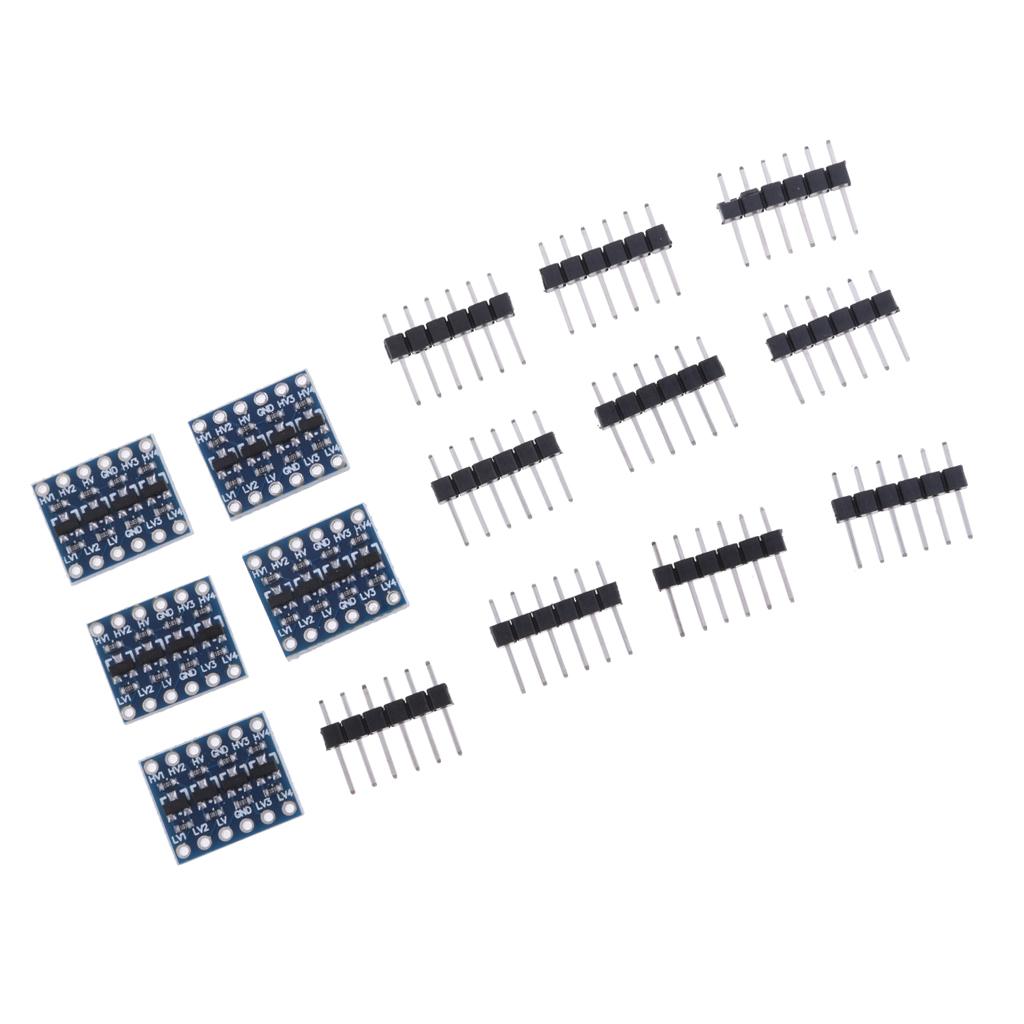 5Pcs 4 Channel IIC I2C Logic Level Converter Bi-Directional Module