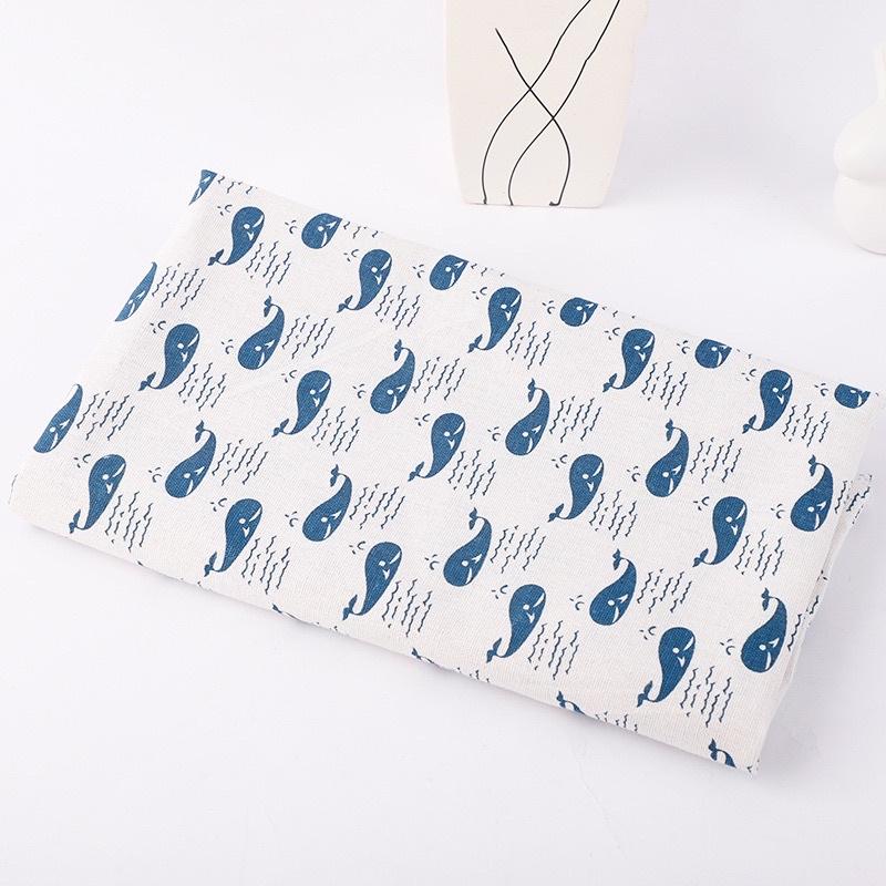 Vải Bố Vải Canvas Decor Trang Trí May Rèm Làm Khăn Bàn, Tấm Phủ Picnic Hoạ Tiết Xinh