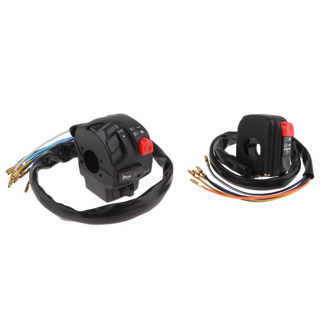 2x Motorcycle on/Off Button Switch Ignition Engine Stop Light Horn for