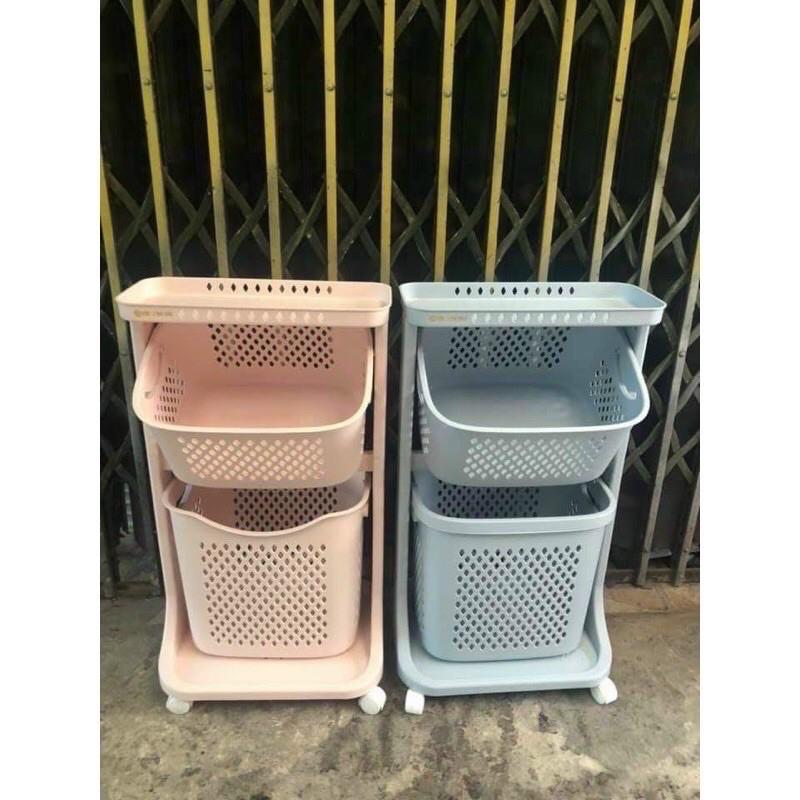 Kệ đa năng  Kệ đựng đồ đa năng, nhựa plastic, 3 tầng có bánh xe