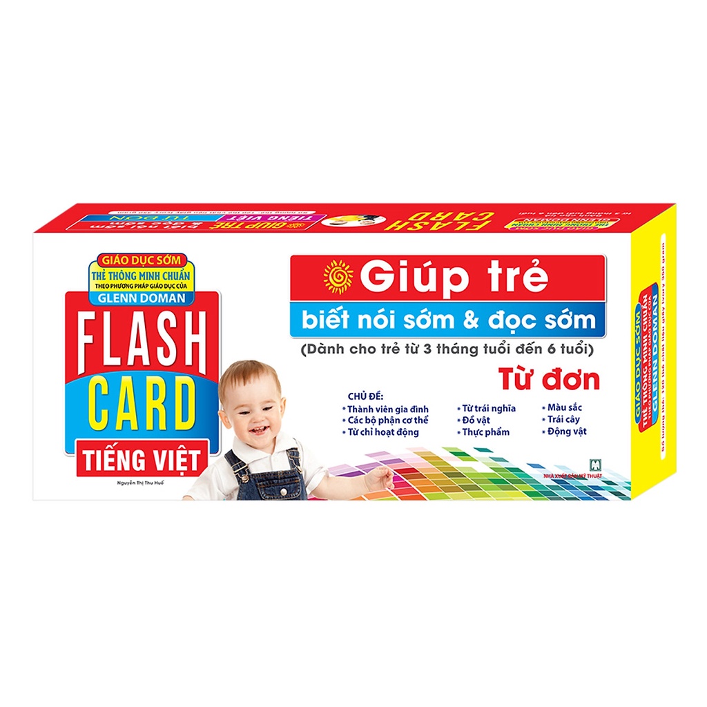 Sách - Flashcards Tiếng Việt – Từ đơn (Giáo dục sớm thẻ thông minh chuẩn theo phương pháp giáo dục của GLENN DOMAN - Giúp trẻ biết nói sớm và đọc sớm cho trẻ từ 3 tháng đến 6 tuổi)