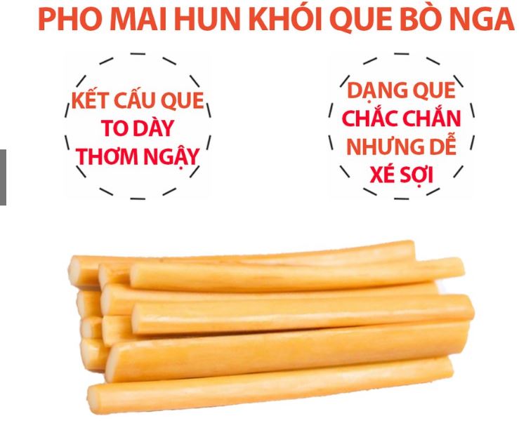 Phô mai hun khói que Nga 100g
