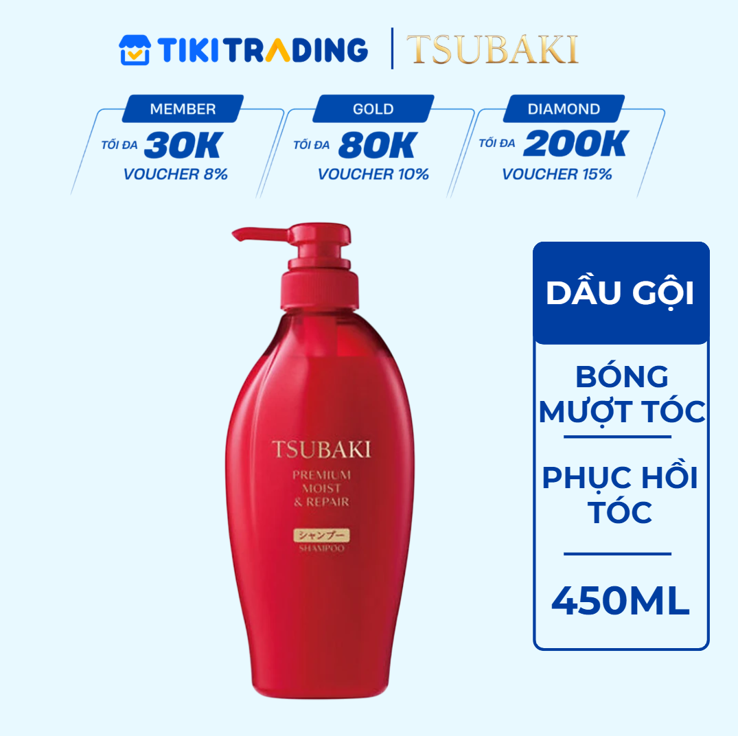 Dầu Gội Tsubaki Bóng Mượt, Phục Hồi Tóc 450ml (Mới)