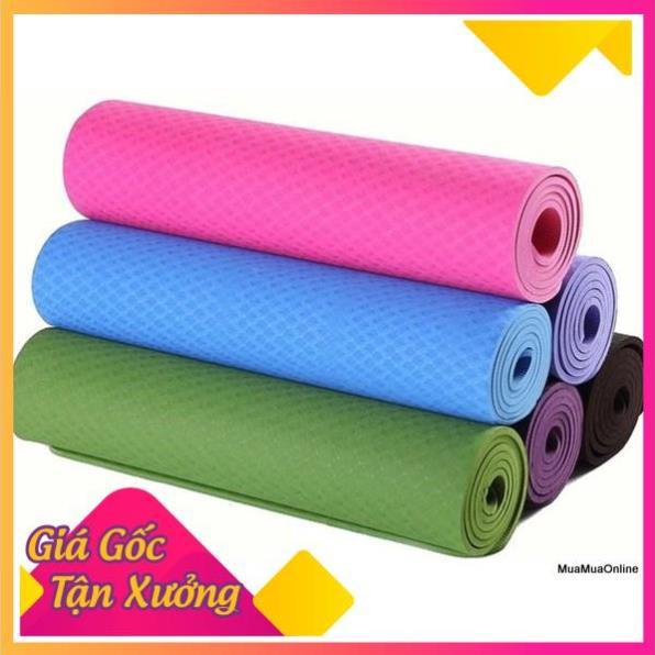 Thảm Tập Yoga TPE 2 Lớp Hoa Văn 61x183cm Dày 6 Ly FREESHIP  TP'S