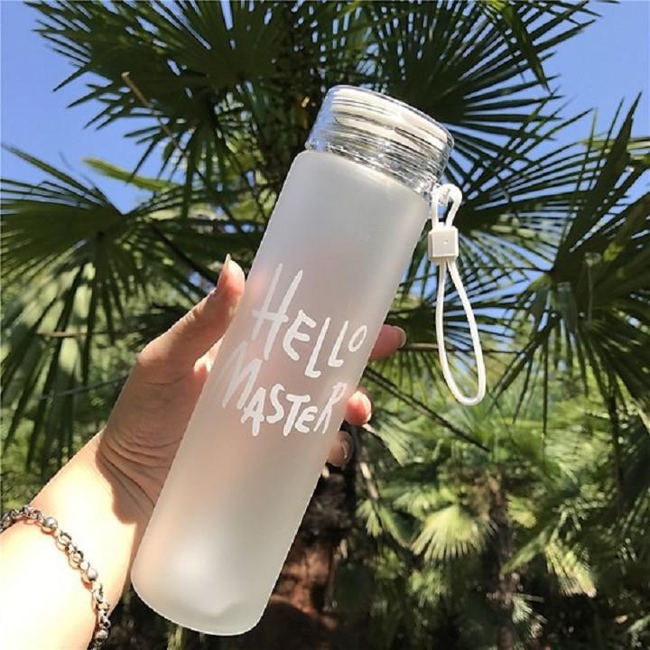 Bình đựng nước thủy tinh hello master 400ML