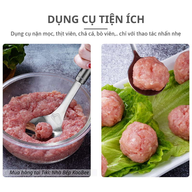 Dụng cụ làm thịt viên, chả viên, nặn mọc - Thìa làm viên thịt cao cấp KooBee (NB32)