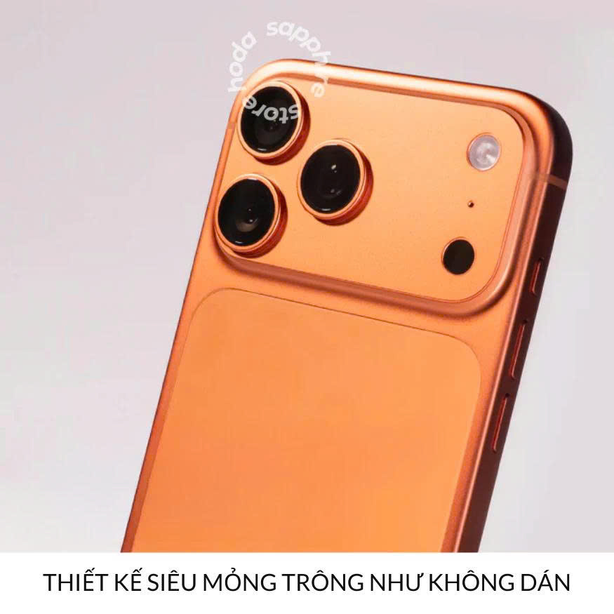 Miếng Dán Camera PET Nhám Mờ Hoda Matte Cho iPhone 17 Pro Max – Chống Trầy Xước, Chống Vân Tay, Kèm Khung Dán Chuẩn Xác - Hàng chính hãng