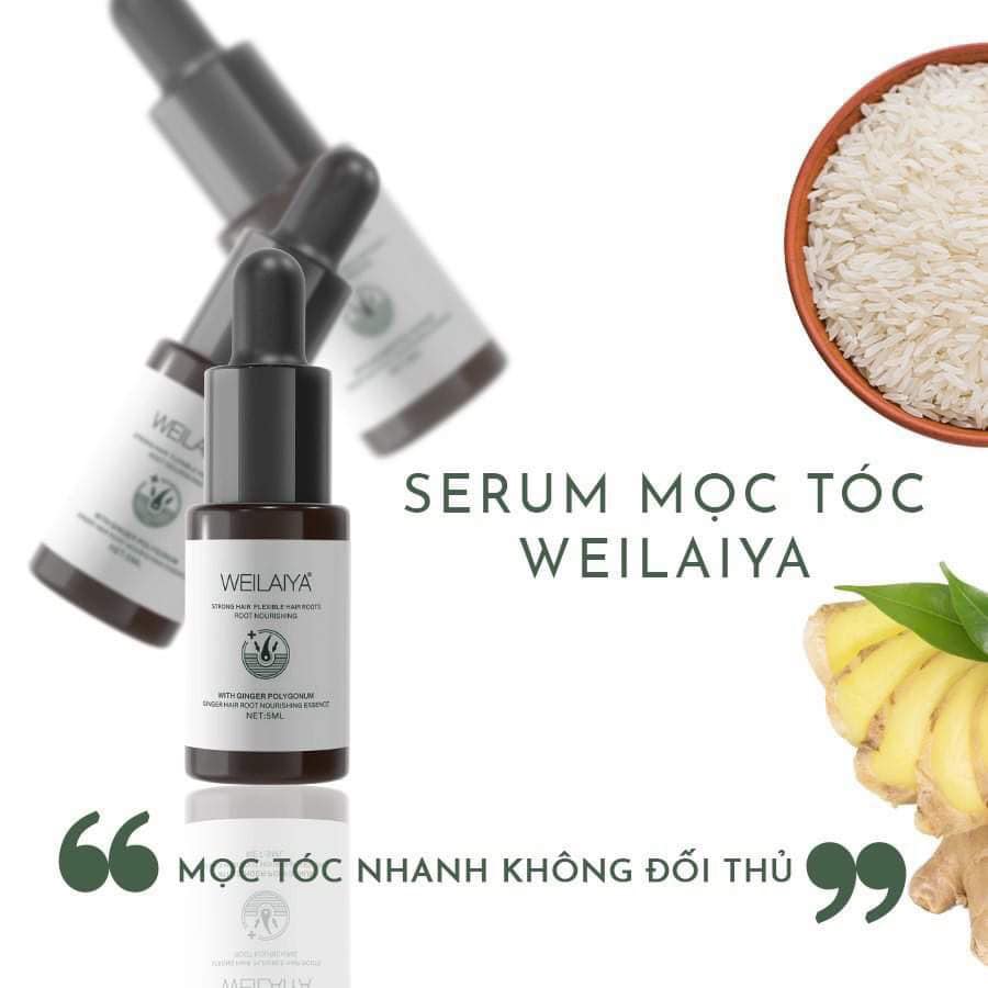 Serum huyết thanh Weilaiya Ginger Hair Root Nourishing Essence kích thích mọc tóc (5ml x 8 lọ)