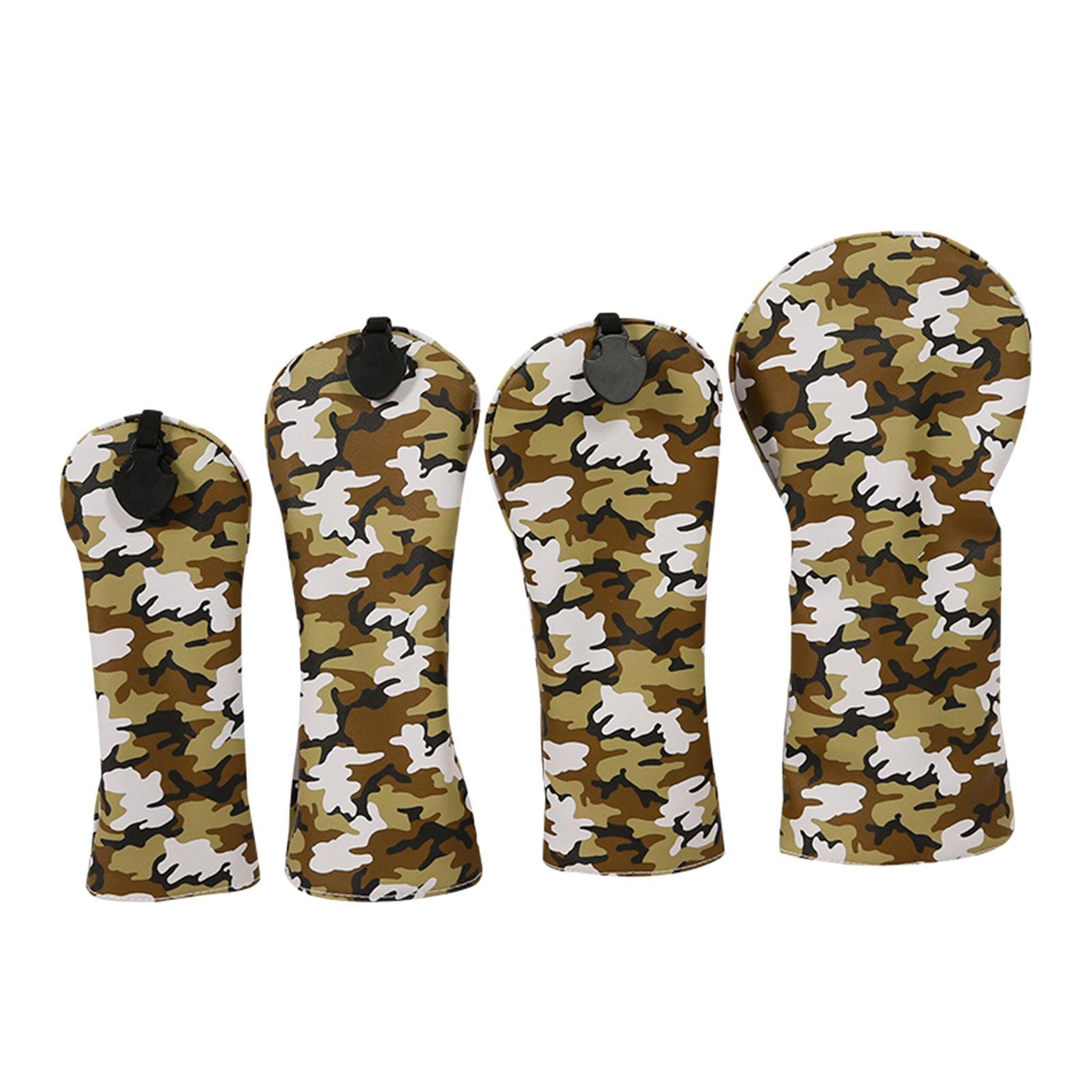 4Pcs Golf Head Covers for Golf Clubs, PU Leather Golf Wood Headcover with Number Tag, Protector Head Covers for Adults