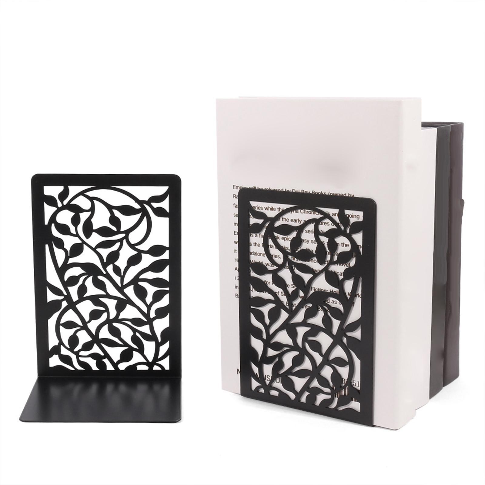 1 Pair Book Ends Book Shelf Holder Metal Bookends for Shelves Home Desk