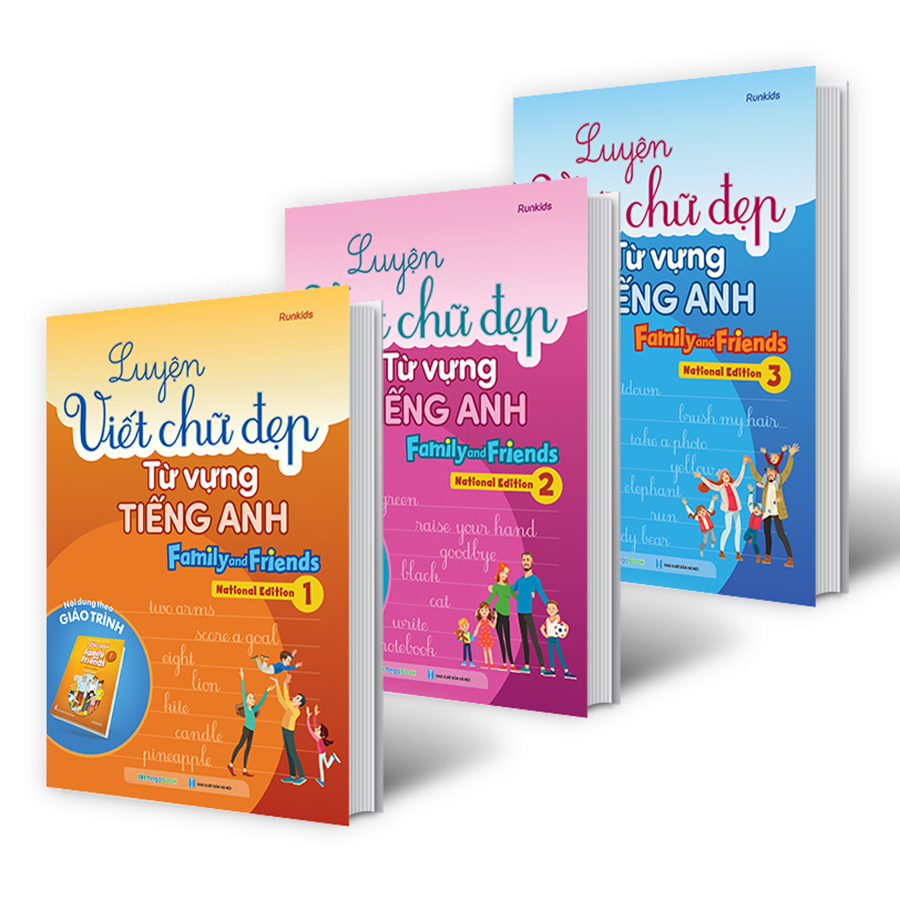 Combo Luyện viết chữ đẹp từ vựng Tiếng Anh Family and Friends - National Edition 1,2,3 (3 Cuốn)