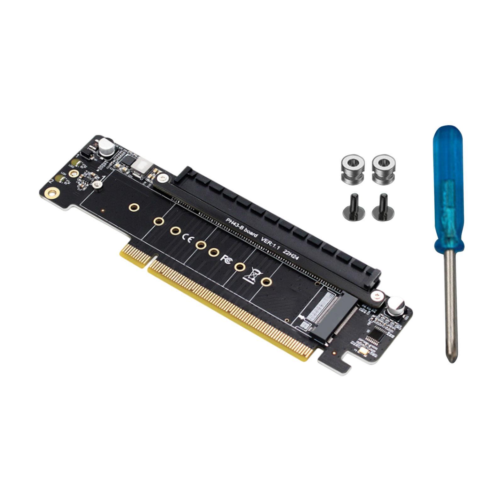 PCIe 4.0 x16 to 4x Expansion Card Stable PH43 Low Profile Dual M.2 Adapter