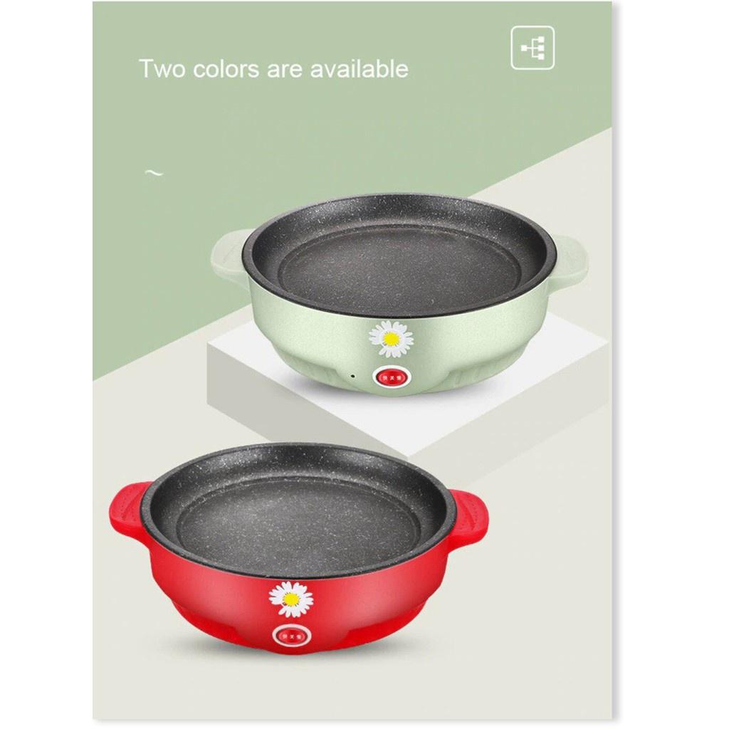 Yumeshop94 Chảo Nướng Điện Chống Dính Mini Size 22cm vân đá ,Bếp Nướng Bằng Điện BBQ Kiểu Hàn Quốc