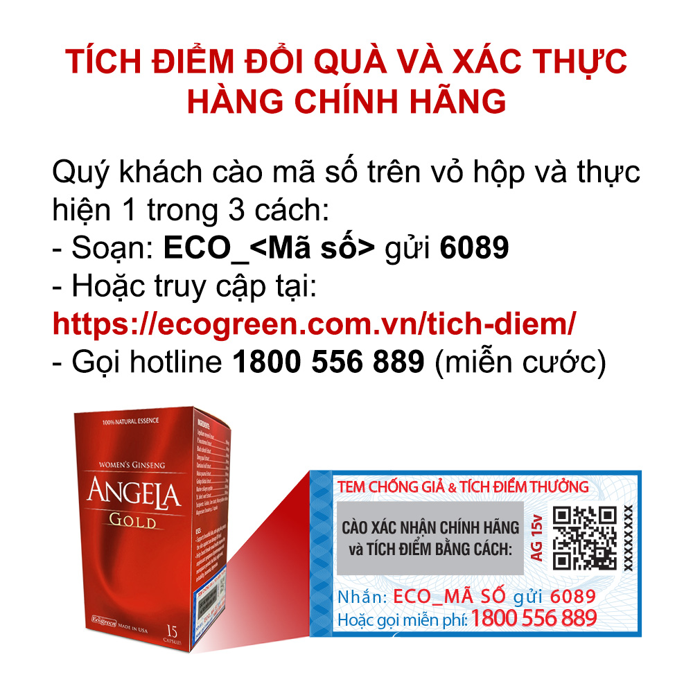 Viên uống ANGELA GOLD tăng cường sinh lý nữ với Lepidium Meyenii, P.Leucotomos (15 viên)