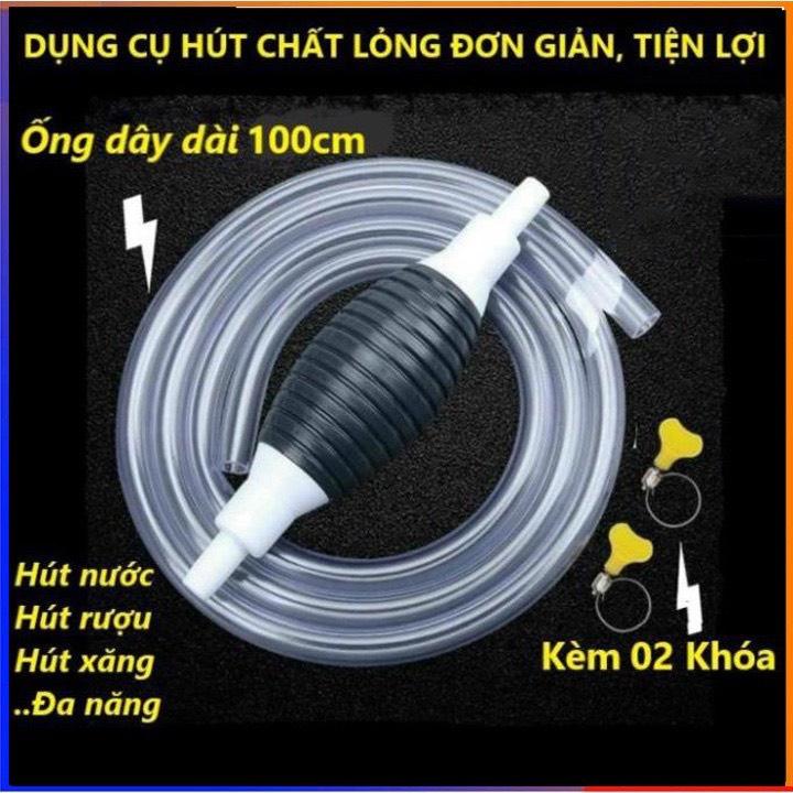 Bộ dụng cụ bơm hút chất lỏng đa năng + Kèm 1m dây ống nước, bơm tay dùng thay nước bể cá, hút xăng dầu tiện lợi | TP025
