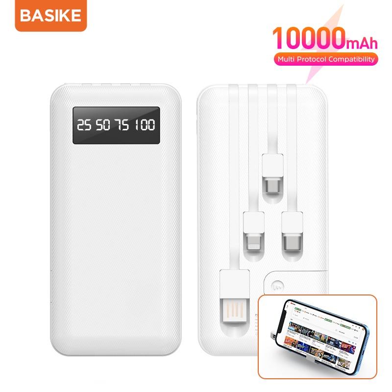 Sạc dự phòng 10000mAh BASIKE nhỏ gọn đầu ra sạc nhanh có thể mang đi máy bay cho iPhone iOS Android-Hàng chính hãng