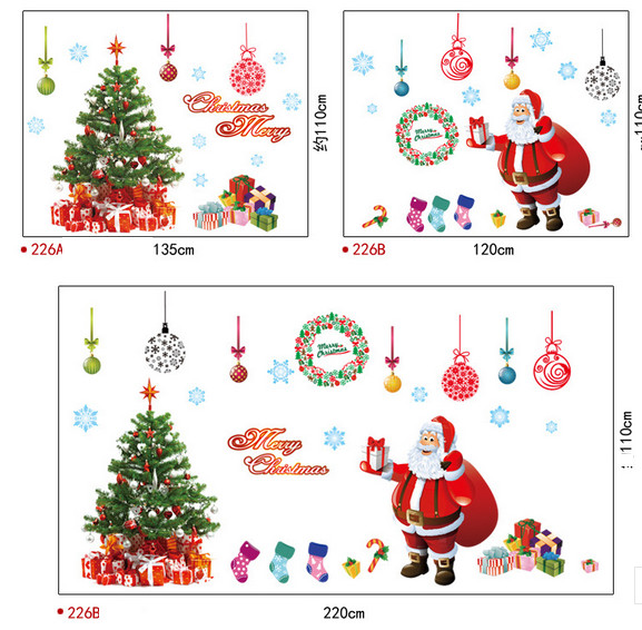 Decal dán tường Cây thông và Ông già Noel