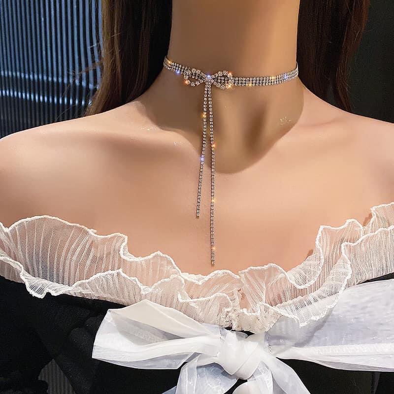 Vòng cổ chocker nữ đính đá sang chảng