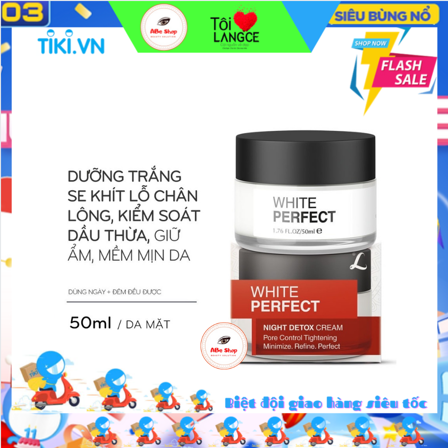 COLLAGEN SKIN WHITE DƯỠNG TRẮNG THANH LỌC ĐỘC TỐ, SE KHÍT CHÂN LÔNG 50ml - KEM ĐÊM LANGCE