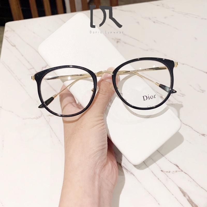 Mắt kính nữ gọng tròn đen vàng thời trang siêu hot DORISEYEWEAR