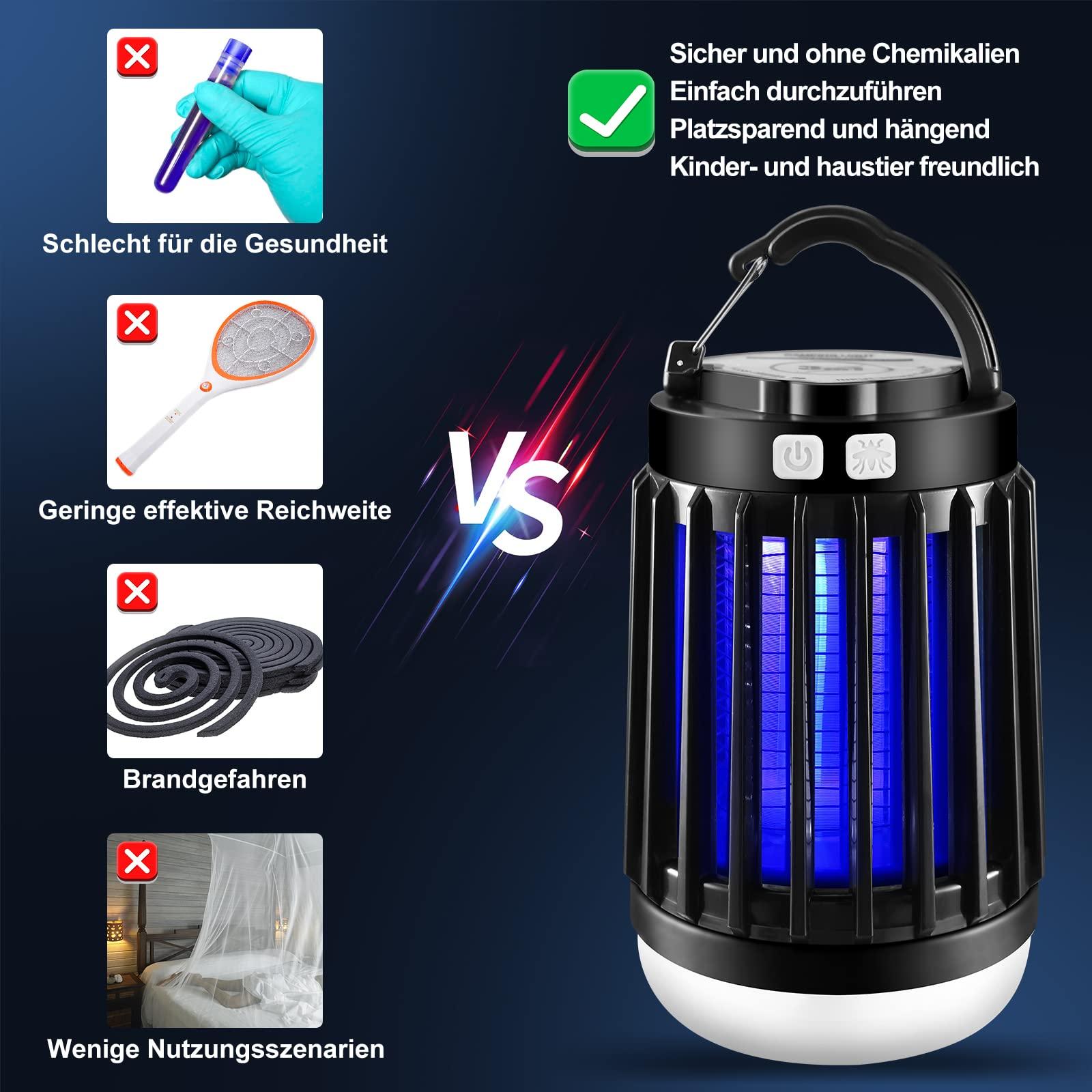Đèn chống muỗi di động bay bằng điện với đèn cắm trại để cắm trại và các hoạt động ngoài trời, muỗi điện