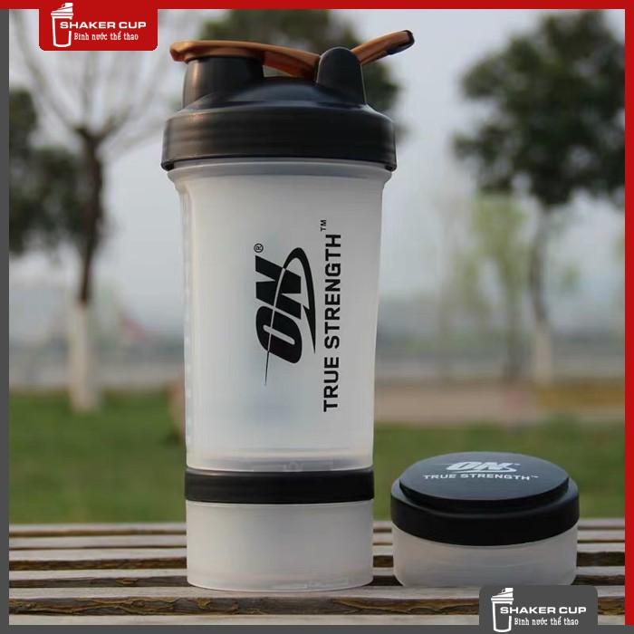 Bình lắc tập gym thể thao Shake bottle ON Gold Standard 3 ngăn