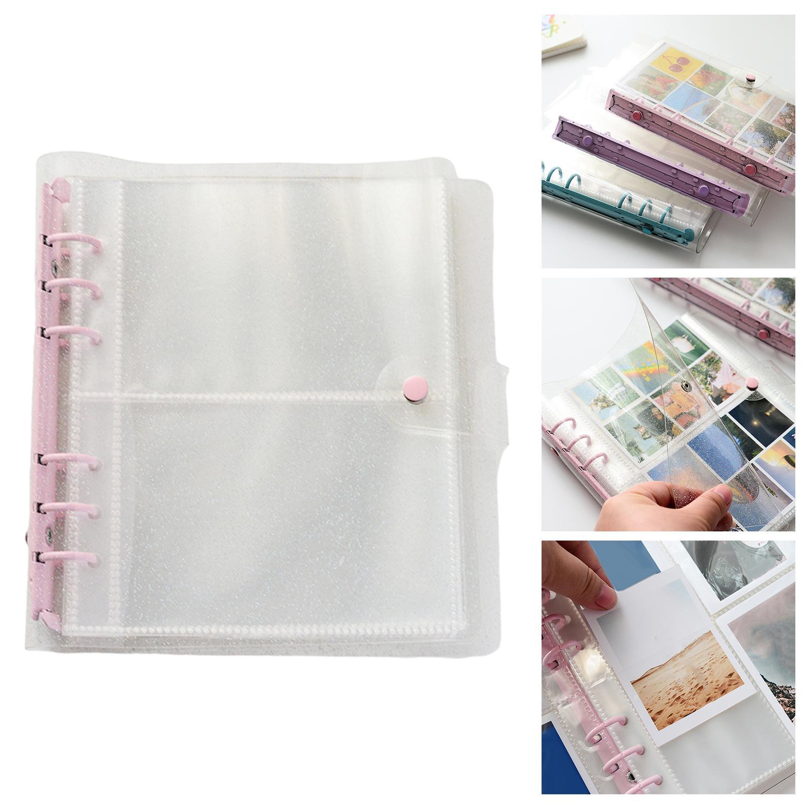 3 inch Photo Album Picture Card Protectors Sleeve  Shiny Clear  Pink