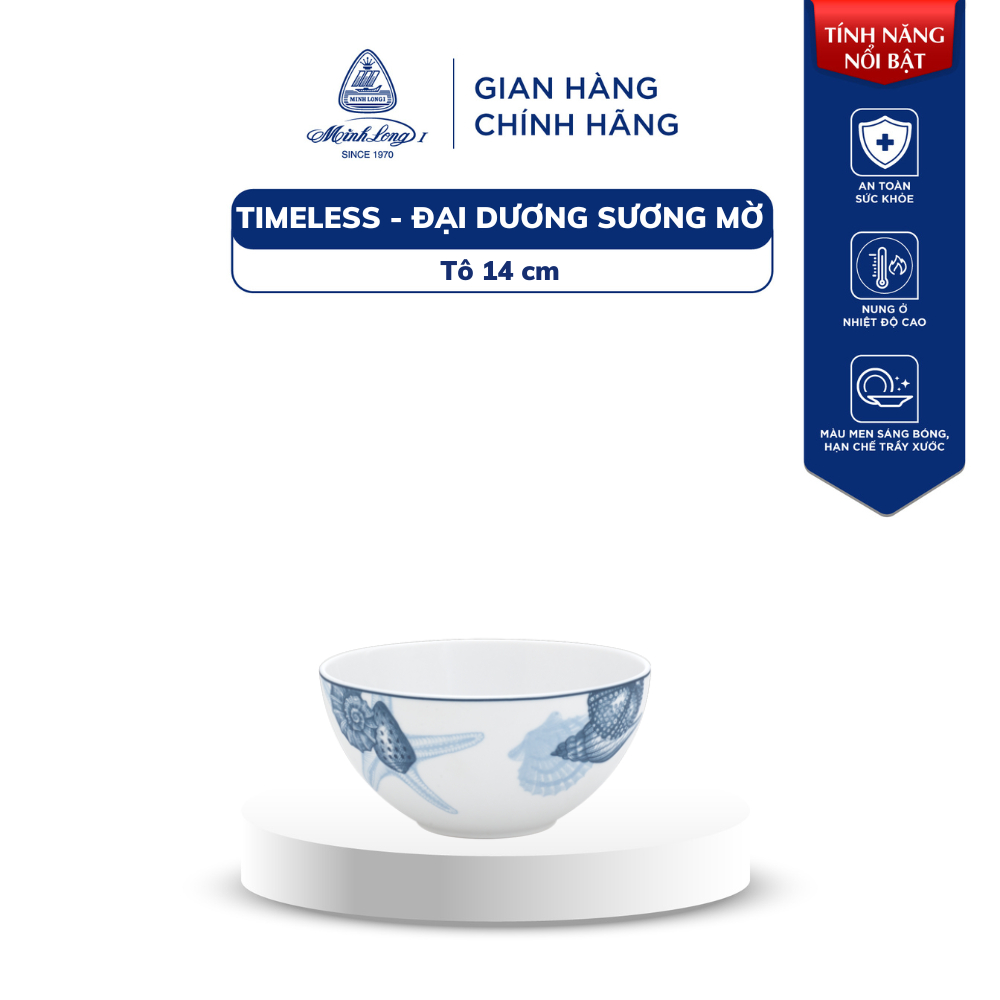 Tô, Dĩa Sứ Cao Cấp Minh Long - Timeless IFP - Đại Dương Sương Mờ