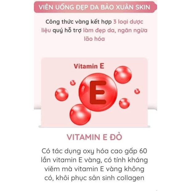 Viên Uống Bảo Xuân Skin, Da Trắng Bật Tone, Không Lo Bắt Nắng, Mờ Thâm Nám Hiệu Quả