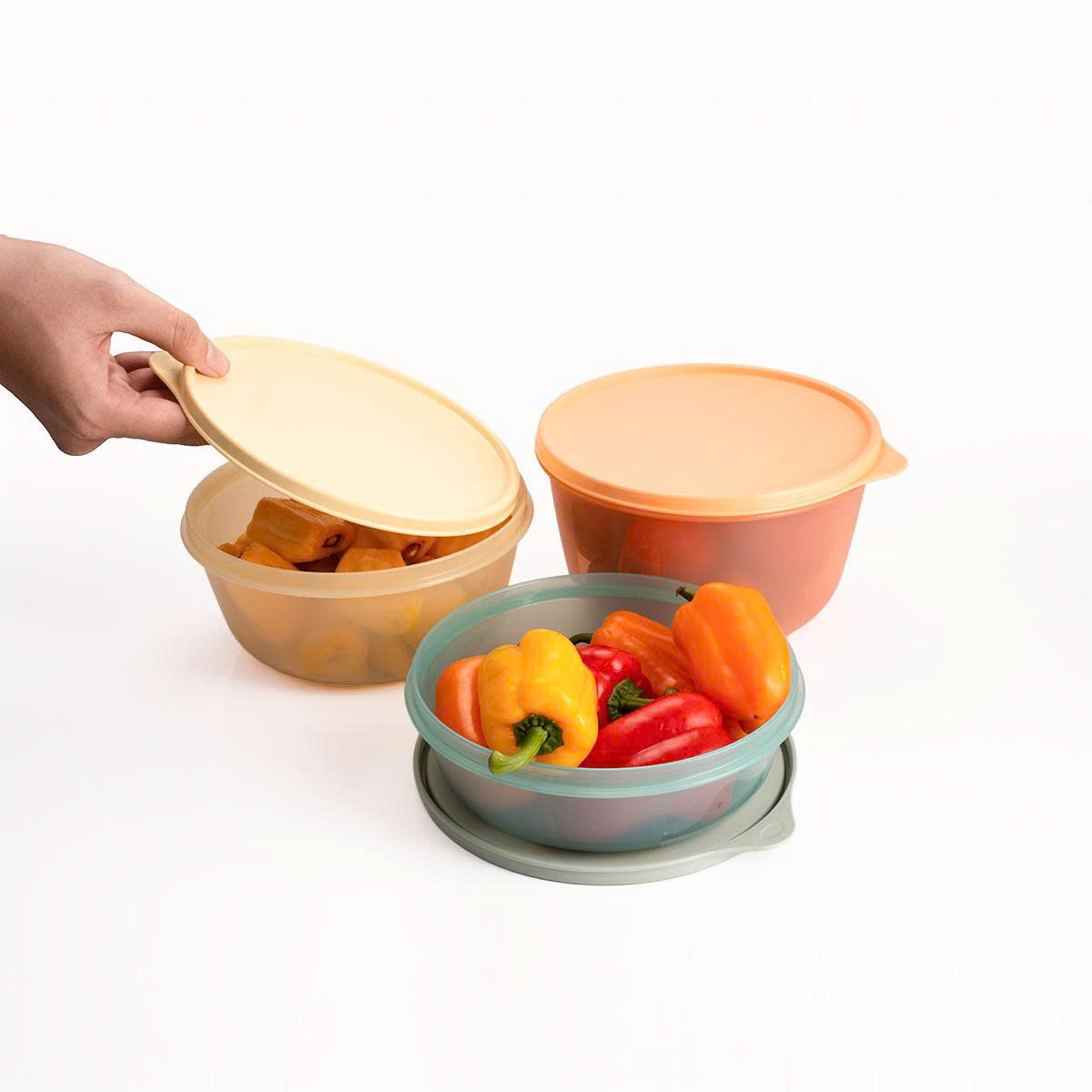 Bộ 3 hộp đựng thực phẩm Tupperware trữ khô và mát Modular Bowl Variety 1.9L 1.4L 950ml