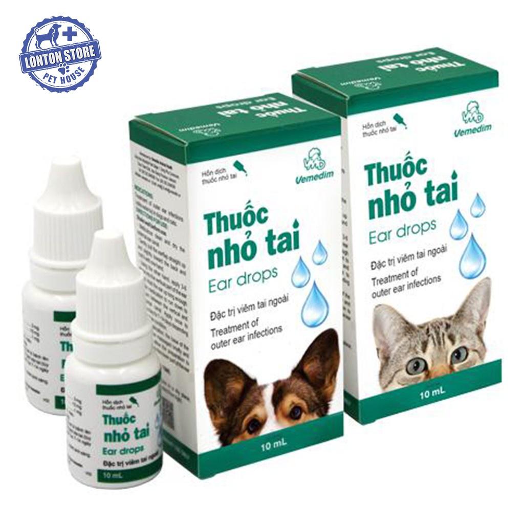 Dung Dịch Nhỏ Tai, Viêm Lổ Tai, Hôi Tai Cho Chó Mèo Vemedim, 10ml