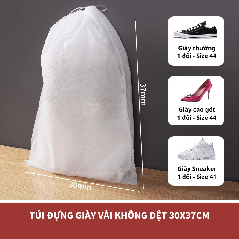 Túi Giày Vải Không Dệt Có Dây Rút, Túi Vải Đa Năng Đựng Dép Đồ Du Lịch Chống Nước Túi Xách
