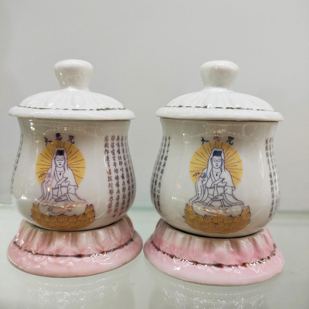Bộ đôi chum nước cúng Phật 8cm