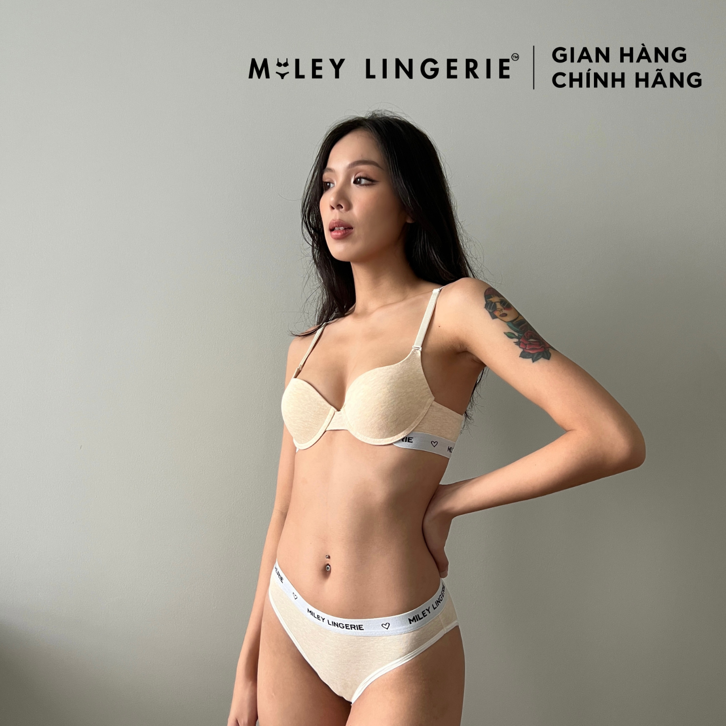 Áo Ngực Melange Miley Lingerie Mút Mỏng Có Gọng Nâng Ngực - Màu Trắng Kem BRC14012