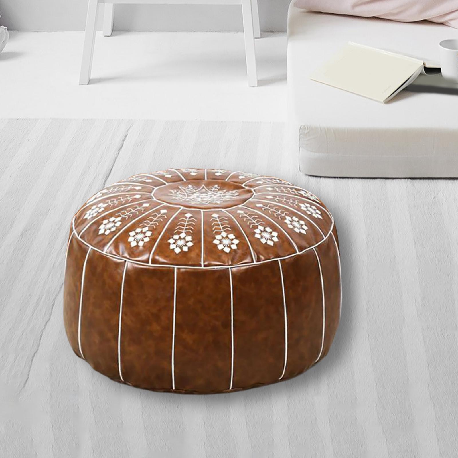 21inch Unstuffed Footstool Pouf Cover Morrocan Pouf Ottoman Cover for Bedroom Decor