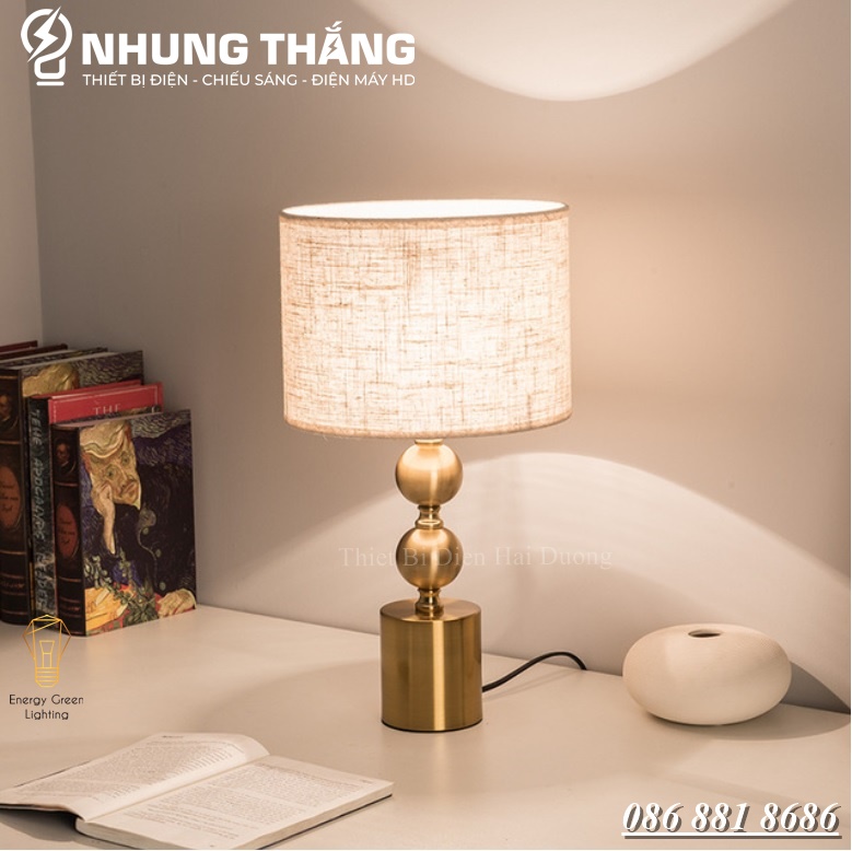 Đèn Ngủ Để Bàn S3069 Decor Vintage - Khung Kim Loại - Kiểu Dáng Sang Trọng - Tặng Kèm Bóng Led