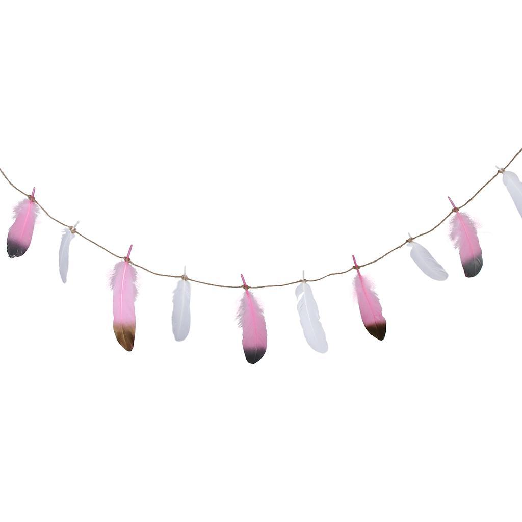 3X Dipped Feather Bunting Banner Hanging Garland Wedding Party Decoration C