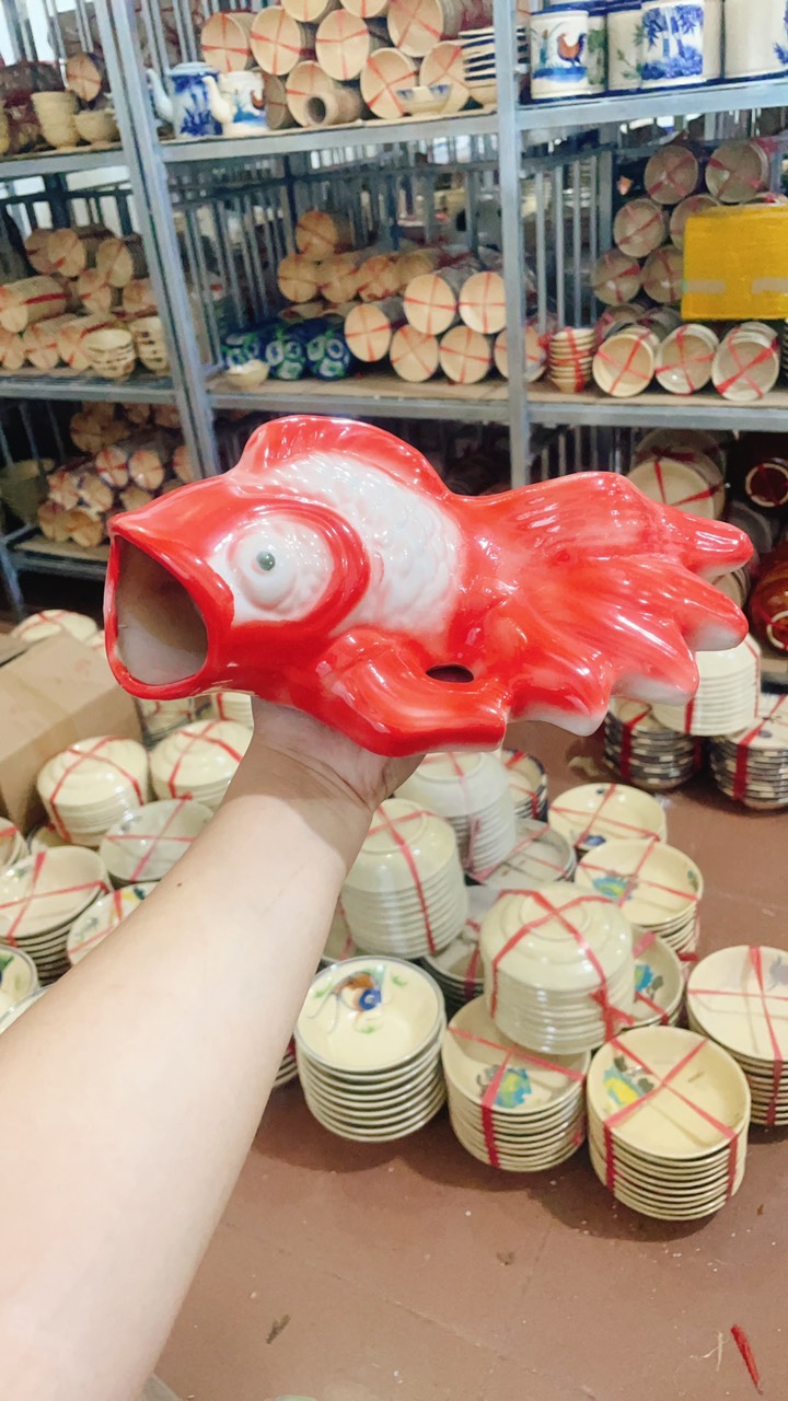 Cá/Tôm Gốm Treo Tường Kiểu Xưa - Trồng Cây - Trang Trí Tiểu Cảnh - Sân Vườn - Gốm Lái Thiêu Xưa