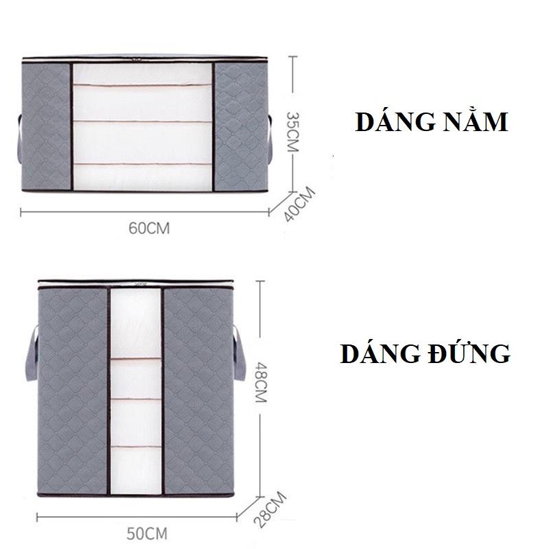 Túi vải đựng quần áo, chăn màn cỡ lớn vải không dệt hút ẩm dày dặn chắc chắn