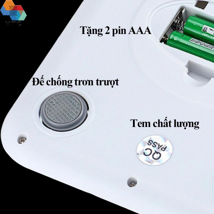 Cân nhà bếp Changxie KS05 5kg/1g bề mặt chống rỉ, nước, màn hình LCD sắc nét có 2 Pin AAA, hàng chính hãng