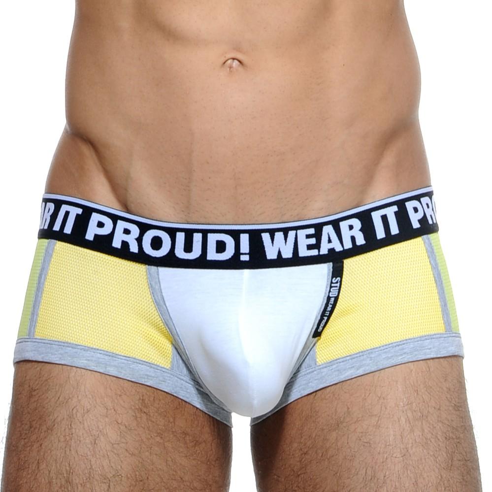 Quần lót nam lưới cao cấp chất liệu cotton STUD màu Xanh/Vàng U1050BLT04
