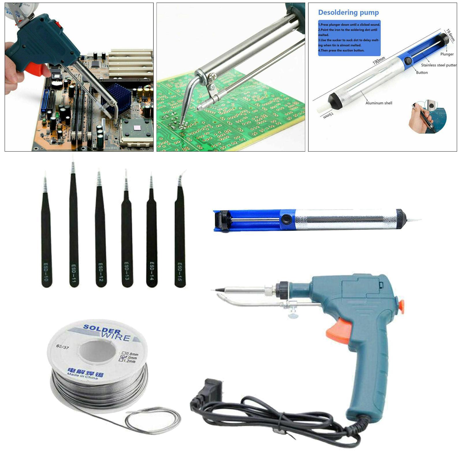 Auto Welding Electric Soldering Iron Temperature Solder Tool Kit 110v