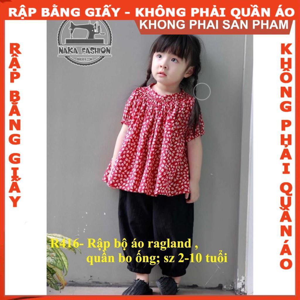 Rập giấy A0 đồ bộ bé gái mã R416 (BẢN VẼ)