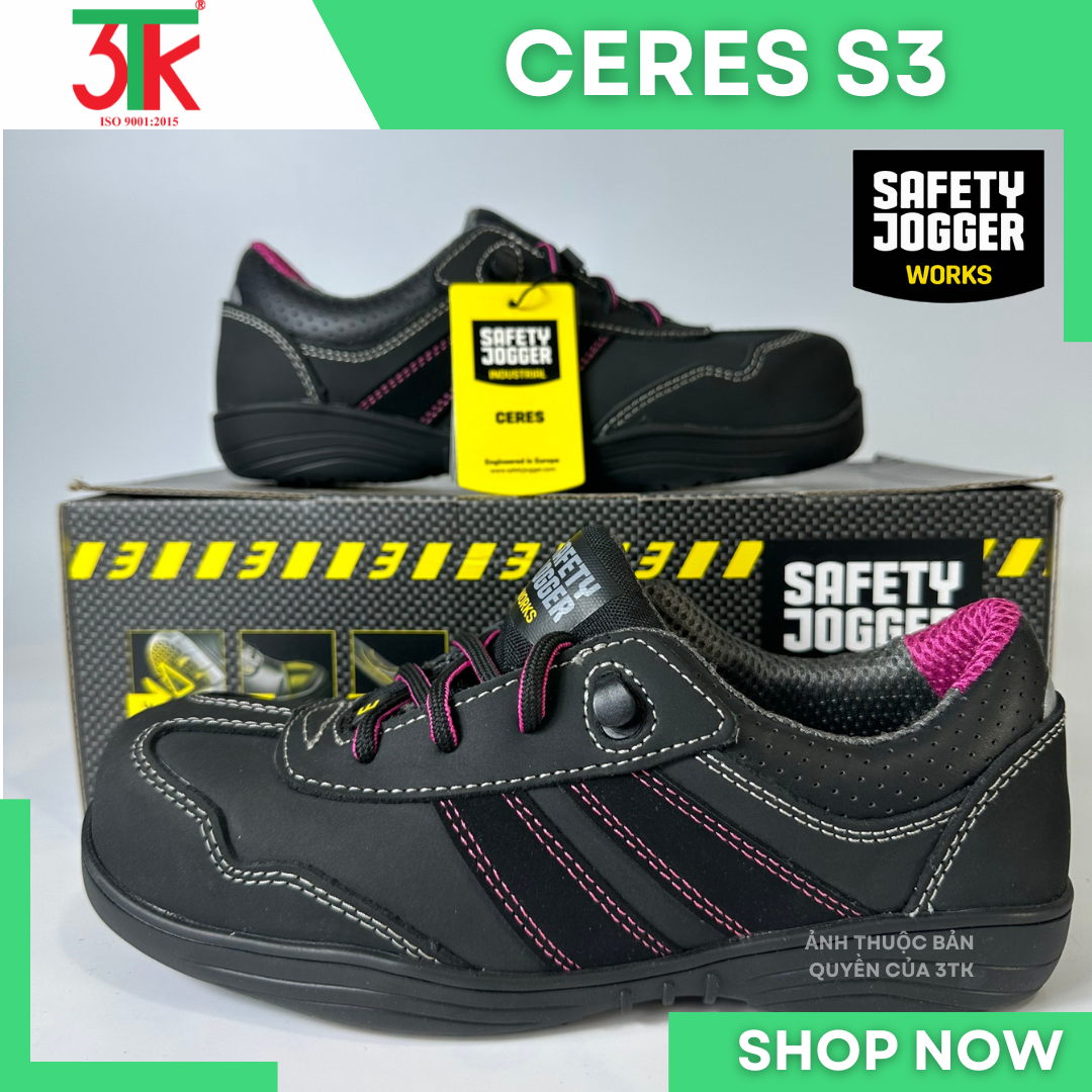 Giày Bảo hộ lao động Safety Jogger CERES S3 Nữ Cao Cấp Chống đinh Chống Trơn Trượt, Chống va đập, Chống tĩnh điện sử dụng trong Công Trình Xây Dựng , Phân xưởng sản xuất