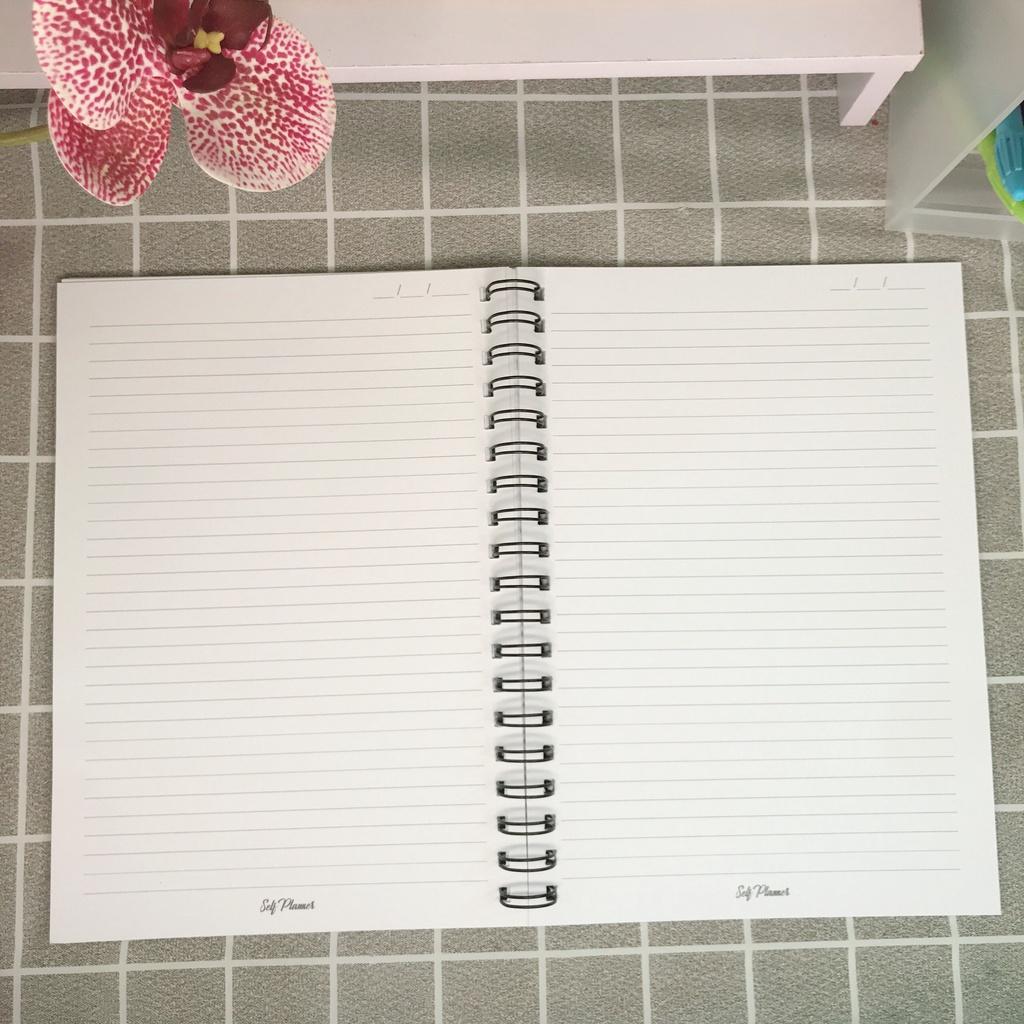 Sổ / Vở lò xo kép caro, kẻ ngang, chấm bi KOREAN STYLE bìa nhựa A5 B5 Self Planner 80-120 trang 100GSM