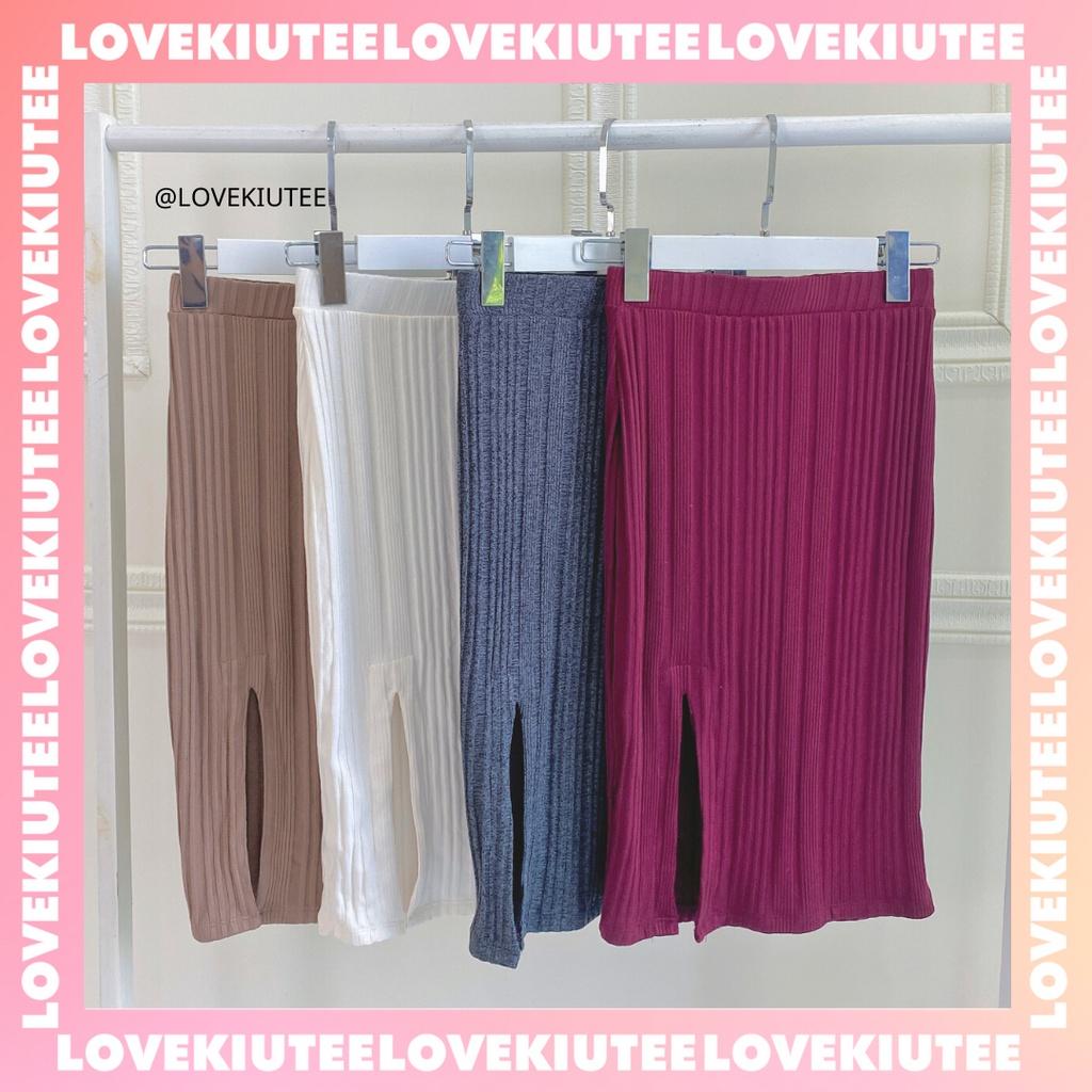 Chân váy xẻ đùi Stay A While Midi Skirt LOVEKIUTEE