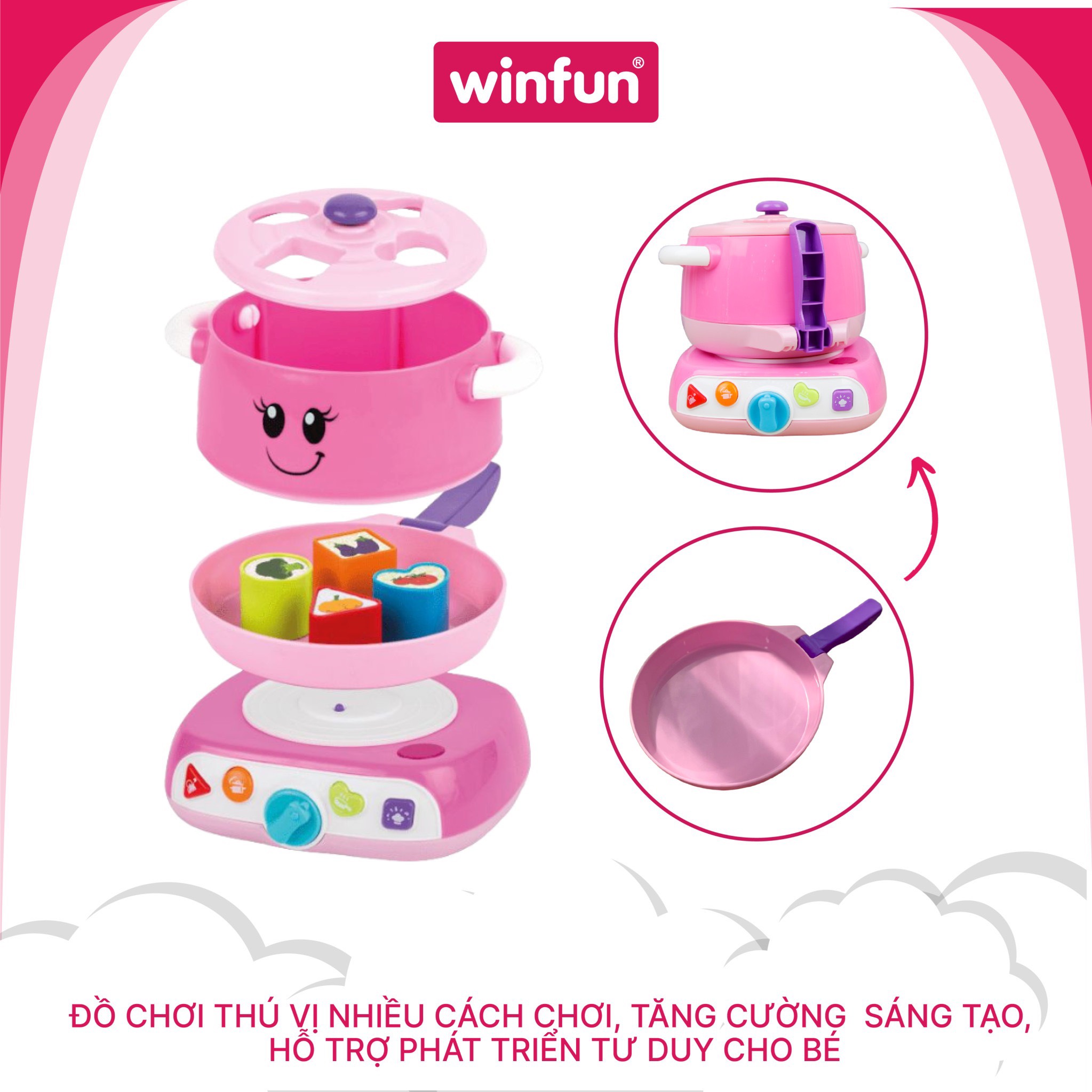 Đồ chơi bếp cho bé WINFUN 0762 Chiếc xoong ma thuật kiêm thả hình khối vui nhộn - BPA FREE