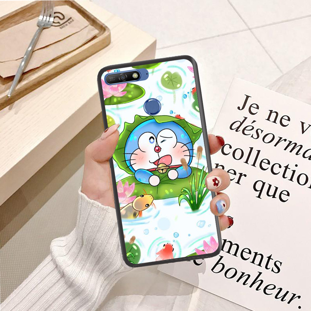 Ốp lưng điện thoại Huawei Y6 Prime 2018 viền silicon dẻo TPU  hình Doremon Dễ Thương - Hàng chính hãng